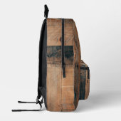 Aangepast bijtend hout, textiel en meer monogram bedrukte rugzak (Links)