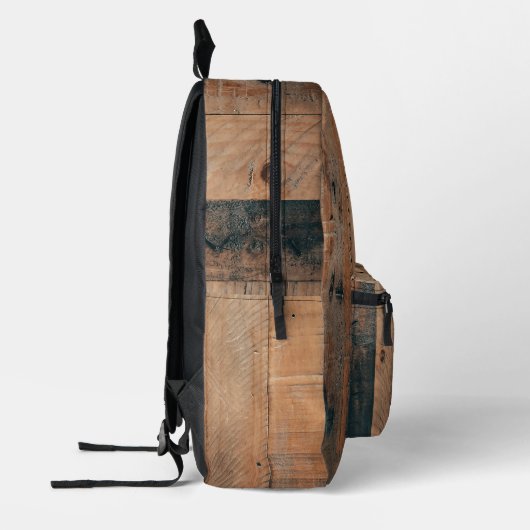 Aangepast bijtend hout, textiel en meer monogram bedrukte rugzak (Links)