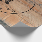 Aangepast bijtend hout, textiel en meer monogram cadeaupapier (Hoek)