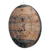 Aangepast bijtend hout, textiel en meer monogram dartbord (Voorkant Rechts)