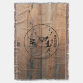 Aangepast bijtend hout, textiel en meer monogram deken (Voorkant Verticaal)