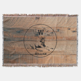 Aangepast bijtend hout, textiel en meer monogram deken