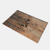 Aangepast bijtend hout, textiel en meer monogram deurmat (Schuin)