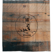 Aangepast bijtend hout, textiel en meer monogram douchegordijn (Voorkant)