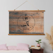 Aangepast bijtend hout, textiel en meer monogram hangend wandkleed (Slaapkamer)