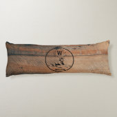 Aangepast bijtend hout, textiel en meer monogram lichaamskussen (Achterkant)