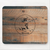 Aangepast bijtend hout, textiel en meer monogram muismat (Voorkant)