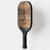 Aangepast bijtend hout, textiel en meer monogram pickleball paddle (Links)