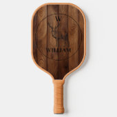 Aangepast bijtend hout, textiel en meer monogram pickleball paddle (Voorkant)