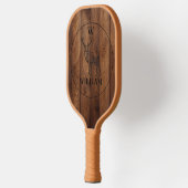 Aangepast bijtend hout, textiel en meer monogram pickleball paddle (Links)