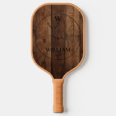 Aangepast bijtend hout, textiel en meer monogram pickleball paddle (Voorkant)