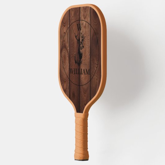 Aangepast bijtend hout, textiel en meer monogram pickleball paddle (Links)