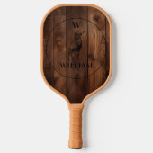 Aangepast bijtend hout, textiel en meer monogram pickleball paddle (Achterkant)