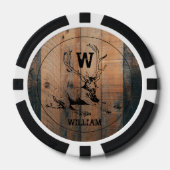 Aangepast bijtend hout, textiel en meer monogram poker chips (Voorkant)