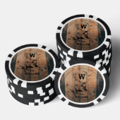 Aangepast bijtend hout, textiel en meer monogram poker chips (Opstapeling)
