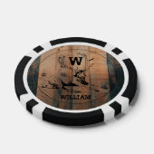 Aangepast bijtend hout, textiel en meer monogram poker chips (Enkel)