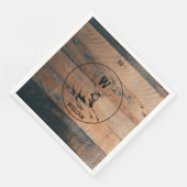 Aangepast bijtend hout, textiel en meer monogram servet (Hoek)