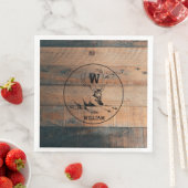 Aangepast bijtend hout, textiel en meer monogram servet (Insitu)