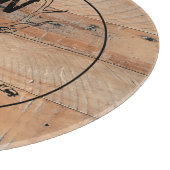 Aangepast bijtend hout, textiel en meer monogram snijplank (Hoek)