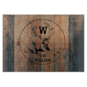 Aangepast bijtend hout, textiel en meer monogram snijplank (Voorkant)