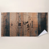 Aangepast bijtend hout, textiel en meer monogram strandlaken (Voorkant)
