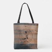 Aangepast bijtend hout, textiel en meer monogram tote bag (Achterkant)