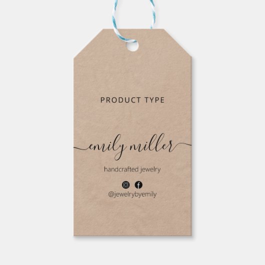 Aangepast bijtend legant kalligrafiekscript Label  Cadeaulabel (Voorkant)