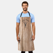 Aangepast bijtend monogram familienaam Houdbaarhei Schort (Gedragen)