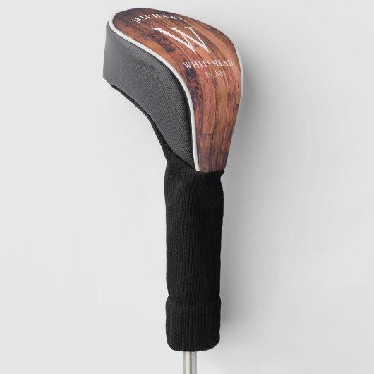 Aangepast bijtend monogram hout golfheadcover (Schuin)