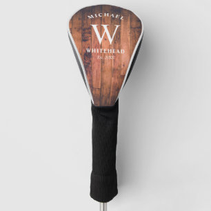 Aangepast bijtend monogram hout golfheadcover