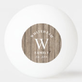 Aangepast bijtend monogram Tan Wood Pingpongbal (Voorkant)