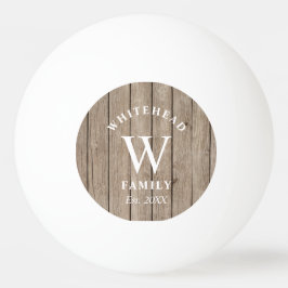 Aangepast bijtend monogram Tan Wood Pingpongbal