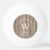 Aangepast bijtend monogram Tan Wood Pingpongbal (Achterkant)