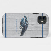 Aangepast bijtend niestisch blauw langkorrelig hou Case-Mate iPhone case (Achterkant (horizontaal))