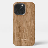 Aangepast bijtend Tan Brown gekleurd Faux Woodgrai iPhone Hoesje (Achterkant)