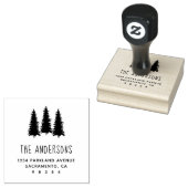 Aangepast bijtende bomen Familienaam Retouradres Rubberstempel (Gestempeld)