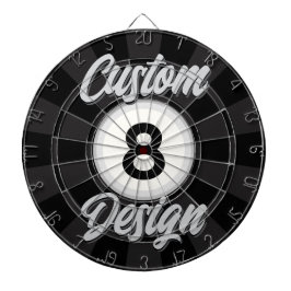 Aangepast biljart 8 bal ontwerp grijs zwart en wit dartbord