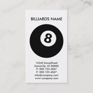aangepast BILLIARDS-bedrijf Visitekaartje