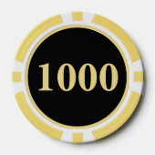 Aangepast Black Gold Monogram 1000 Toernooi Game Poker Chips (Voorkant)