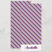 Aangepast Bladwijzer van Paarse strepen (Voorkant / Achterkant)