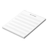 Aangepast blanco notenpapier 7 balken notitieblok (Linkerzijde)