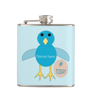 Aangepast blauw aangeboren jongen kuiken Hip Flask Heupfles