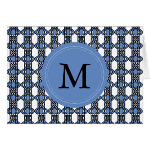 Aangepast blauw Abstract Scarab Patroonmonogram