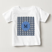 Aangepast blauw Abstract Scarab Patroonmonogram (Voorkant)