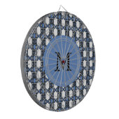 Aangepast blauw Abstract Scarab Patroonmonogram Dartbord (Voorkant Links)
