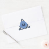 Aangepast blauw Abstract Scarab Patroonmonogram Sticker (Envelop)
