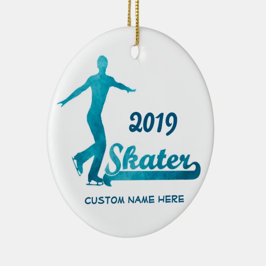 Aangepast blauw afbeelding Skating Ornament 2019 (Rechts)