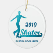 Aangepast blauw afbeelding Skating Ornament 2019 (Links)