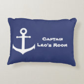 Aangepast blauw anker anker & witte piloot decoratief kussen (Achterkant)