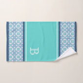 Aangepast blauw Aqua Turquoise Green Hip Art Bad Handdoek (Handdoek)